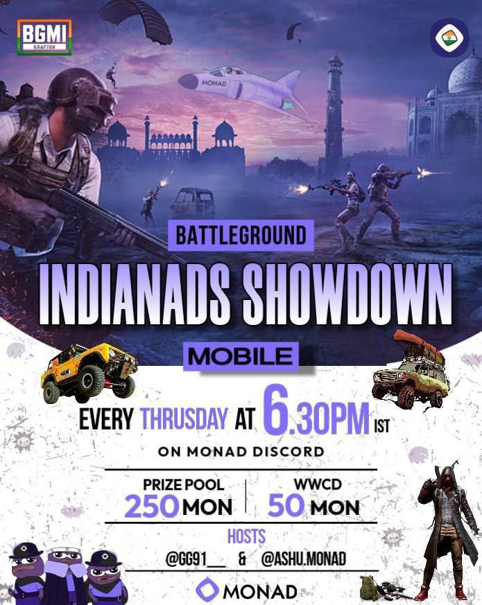 AT.Monad ๐ (@ashugoutam17) on Twitter photo ๐ฎ๐ฅ Week 5 of the <a href="/Indianads_/">Indianads (evm/acc)</a> BGMI Showdown: MONAD Battleground! ๐ฎ๐ณ๐
๐๏ธ Hosted by <a href="/AshuGoutam17/">AT.Mโจnad ๐</a> & <a href="/DexDev33/">GG_91 โจ</a>
This isnโt just a gaming event,itโs a community movement.
Every Thursday, players from all over come together, build bonds, share laughs, and grow but not just in-game, ๐ฎ๐ฅ Week 5 of the <a href="/Indianads_/">Indianads (evm/acc)</a> BGMI Showdown: MONAD Battleground! ๐ฎ๐ณ๐
๐๏ธ Hosted by <a href="/AshuGoutam17/">AT.Mโจnad ๐</a> & <a href="/DexDev33/">GG_91 โจ</a>
This isnโt just a gaming event,itโs a community movement.
Every Thursday, players from all over come together, build bonds, share laughs, and grow but not just in-game,