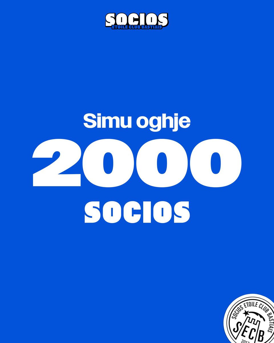 Socios Etoile Club Bastiais (@secbsocios) on Twitter photo ๐ต ๐๐๐ ๐ฃ๐๐๐ก๐ ๐ฎ๐ฌ๐ฎ๐ฑ
Alors quโil ne reste que quelques heures pour adhรฉrer nous avons franchi les 2000 Socios !
Il ne manque que vous pour continuer lโaventure ร nos cรดtรฉs !
Fate la per u Sporting, ๐ณ๐ฎ๐๐ฒ ๐น๐ฎ ๐ฝ๐ฒ๐ฟ ๐ ๐๐๐ฟ๐ฐ๐ต๐ถ๐ป๐ โต โ๐ผ๐ ๐ต ๐๐๐ ๐ฃ๐๐๐ก๐ ๐ฎ๐ฌ๐ฎ๐ฑ
Alors quโil ne reste que quelques heures pour adhรฉrer nous avons franchi les 2000 Socios !
Il ne manque que vous pour continuer lโaventure ร nos cรดtรฉs !
Fate la per u Sporting, ๐ณ๐ฎ๐๐ฒ ๐น๐ฎ ๐ฝ๐ฒ๐ฟ ๐ ๐๐๐ฟ๐ฐ๐ต๐ถ๐ป๐ โต โ๐ผ๐