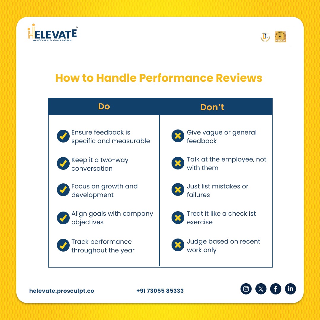 helevatemafoi's tweet image. Performance reviews can empower or discourage—depending on how they're handled. ✅ Focus on clarity, dialogue, and long-term development. ❌ Avoid vague feedback or one-sided conversations. Let’s build a growth-driven culture!

#PerformanceReview #HRBestPractices #EmployeeDevelop