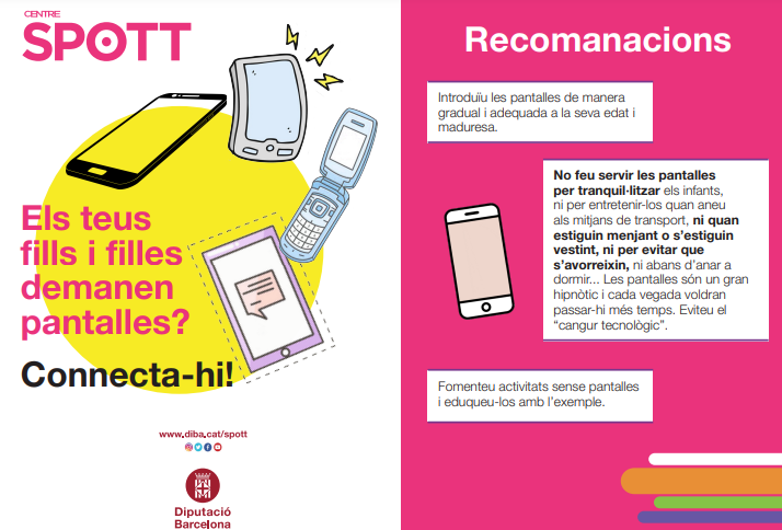 socialdiba's tweet photo. 📲Aquest #estiu, vols que els teus fills i filles utilitzin les #pantalles de manera saludable però no saps per on començar?
👉📎Al Centre #SPOTT t’oferim una guia amb recomanacions per edats que t’ajudarà → https://t.co/urY9HBhxRX
👨👩👧👦Prevenim en #família!
#SocialDiba #SpottDiba https://t.co/KcwLh8fF57
