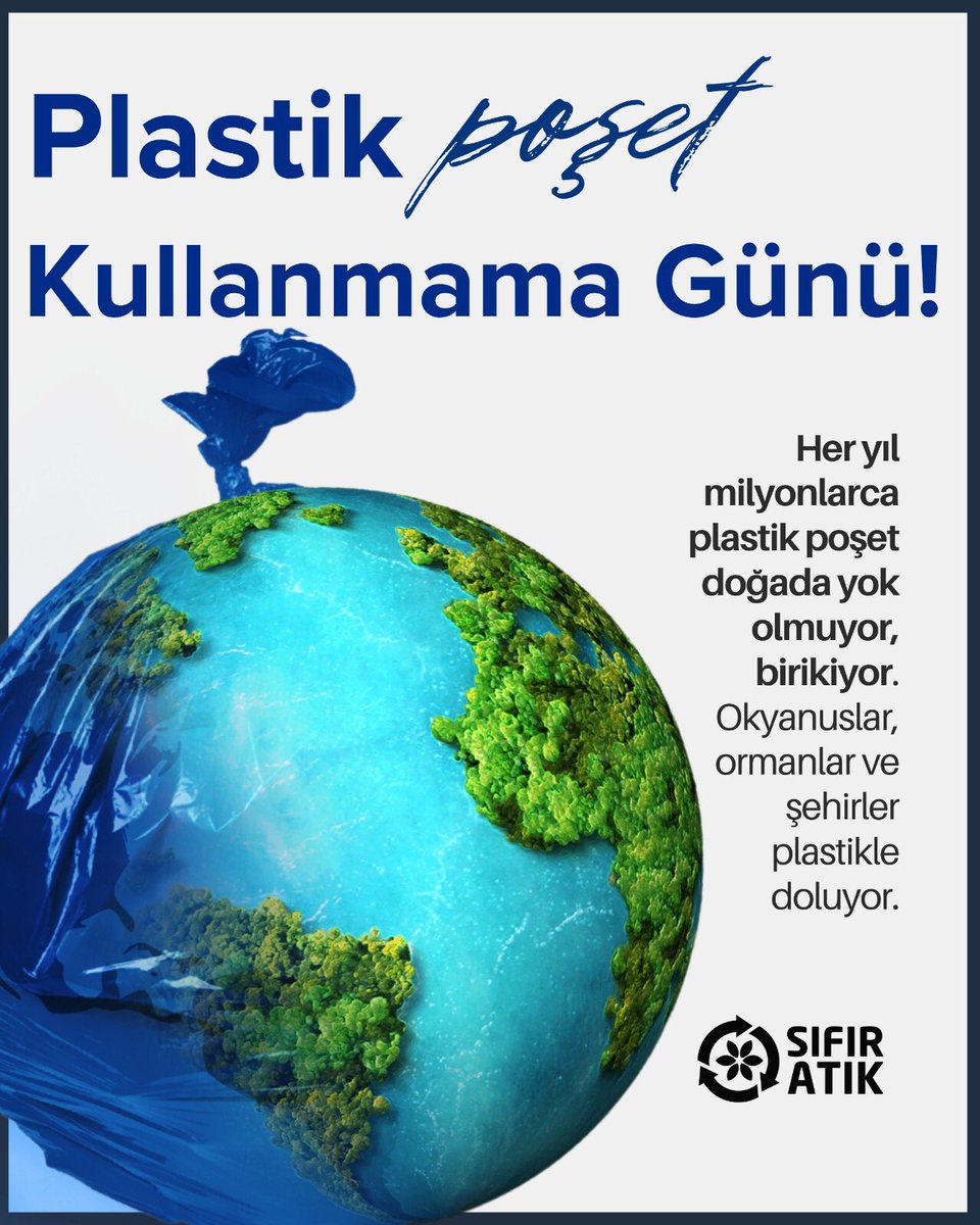 3 Temmuz Dünya Plastik Poşet Kullanmama Günü 🌍
Her poşet, doğada yüzyıllarca kalıyor.
Bugün bir plastik poşeti reddet, bez çantanı al, geleceğe sahip çık!
#SıfırAtık #BezÇanta #3Temmuz
#DünyaPlastikPoşetKullanmamaGünü
#ZeroWaste #SayNoToPlastic #ReusableBag