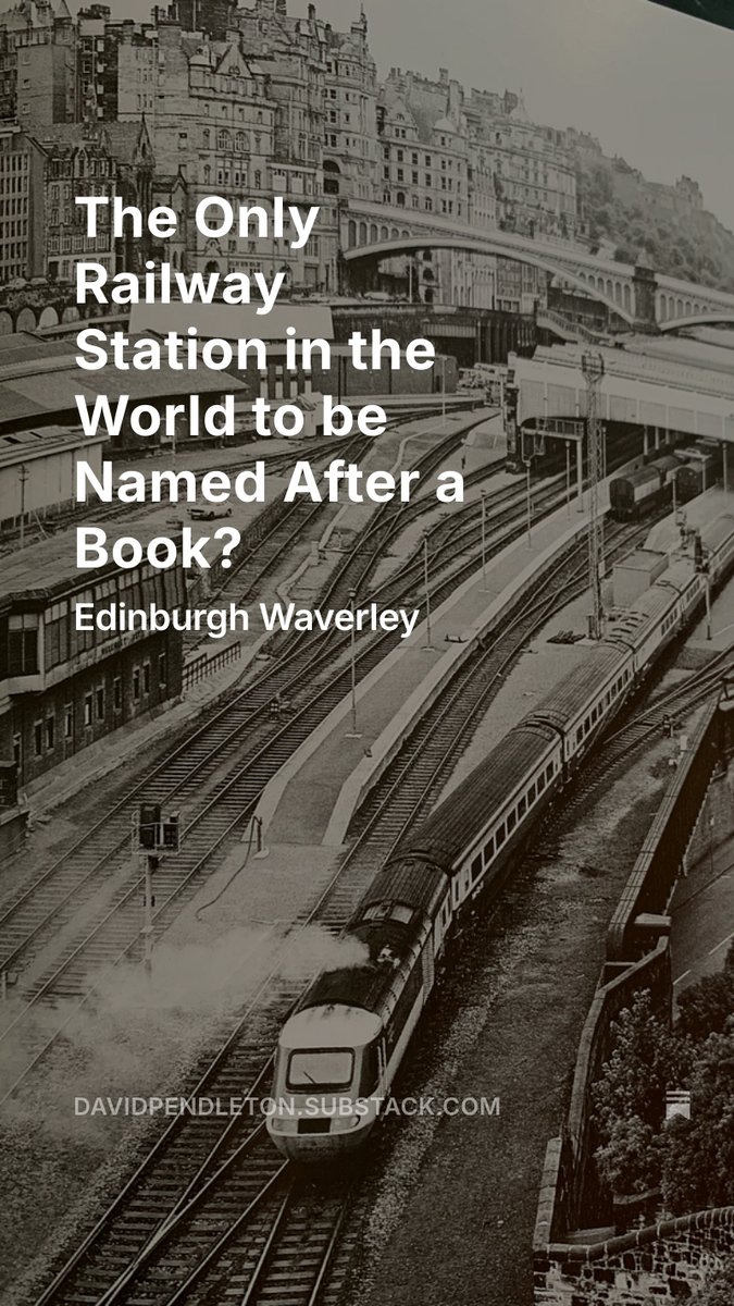 The only railway station in the world to be named after a novel? We complete our journey On the Tracks of the Flying Scotsman at Edinburgh Waverley. The Balmoral Hotel overlooks the station, its clock 3 mins fast to allow passengers to catch their trains. open.substack.com/pub/davidpendl…