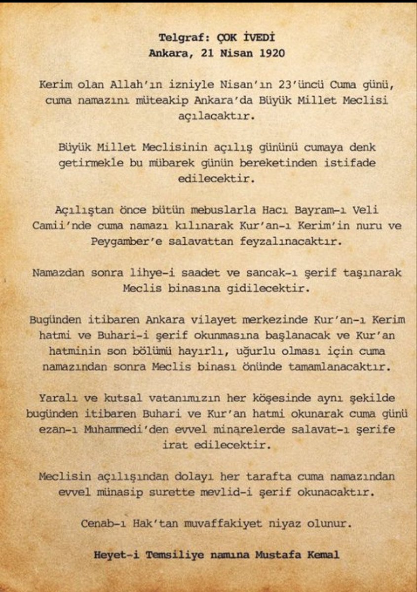 Kemalistlere aralarından bir telgraf var!!!!!