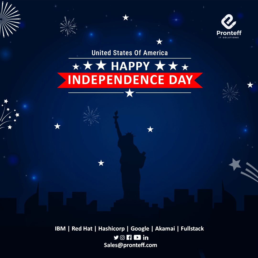 Happy Independence Day!

#pronteff #IBMPartners #AkamaiPartners #GooglePartners #RedHatPartners #F5Partners #independenceday #freedom #fourthofjuly #redwhiteandblue #america