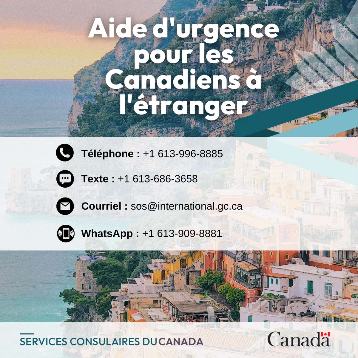 VoyageGdC's tweet image. Vous voyagez à l'extérieur du Canada? Une aide consulaire d'urgence est disponible 24 heures sur 24, 7 jours sur 7. Apprenez comment nous joindre : voyage.gc.ca/assistance/ass…