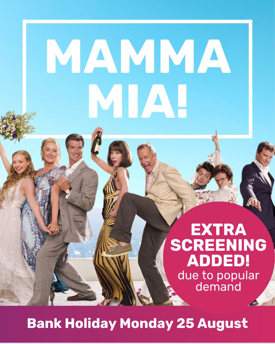 💃...Here we go again! As all tickets for our open-air Mamma Mia! screening were snapped Super Trouper fast, we've added an EXTRA DATE on Bank Holiday Monday 25 August! ⭐🎟️Tickets on sale!🤸Make sure they don't slip through your fingers and book now at: thereader.ticketsolve.com/ticketbooth/sh…