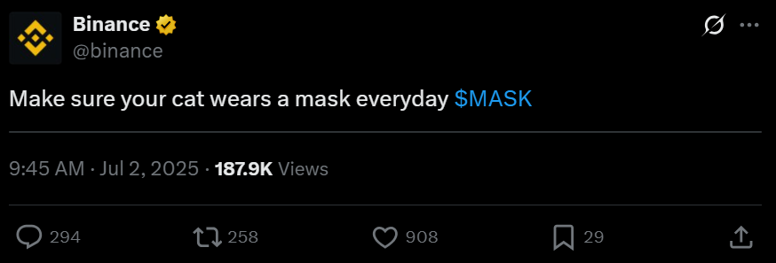 realretardio's tweet photo. make sure your cat wears a mask everyday $MASK https://t.co/tbuEDMXs67