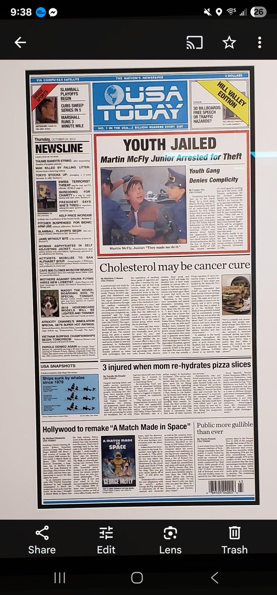 Back to the Future turns 40 today, which gives me a great excuse to repost the movie's take on a USA TODAY front page. We're still chasing that 3 minute mile!