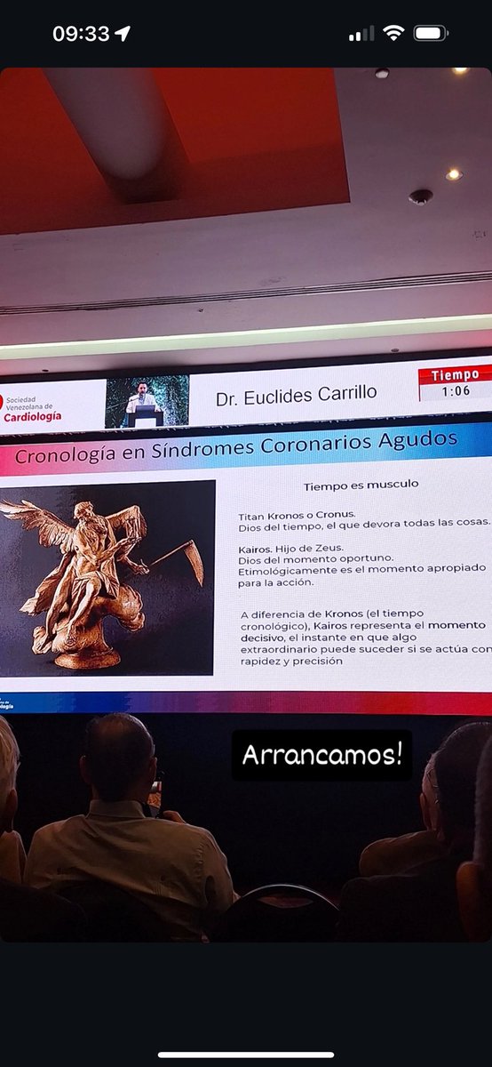 FinizolaFlores's tweet photo. Cronos y Kairos…conceptos griegos del tiempo relativo!!! Se aprende de todo en este bloque de SCA en #SVCARDIO25 @CardiologiaSVC @vfinizola @mencardio @torresviera @jjamaro https://t.co/DxQs8W9ZsF