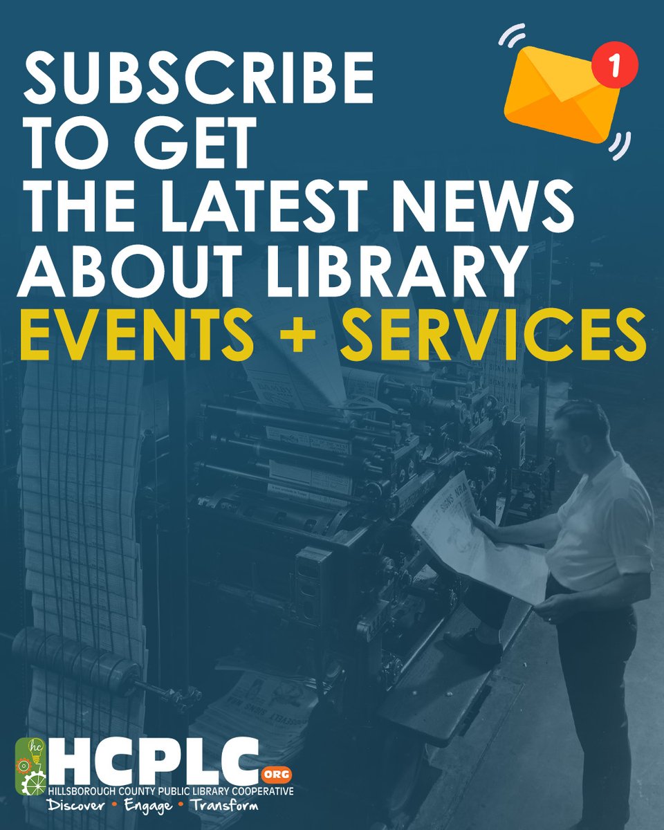 Extra! Extra! Get the latest library news, including notifications for events and services, by subscribing to our email list.

Subscribe today at: ow.ly/St5Y50QSwCH