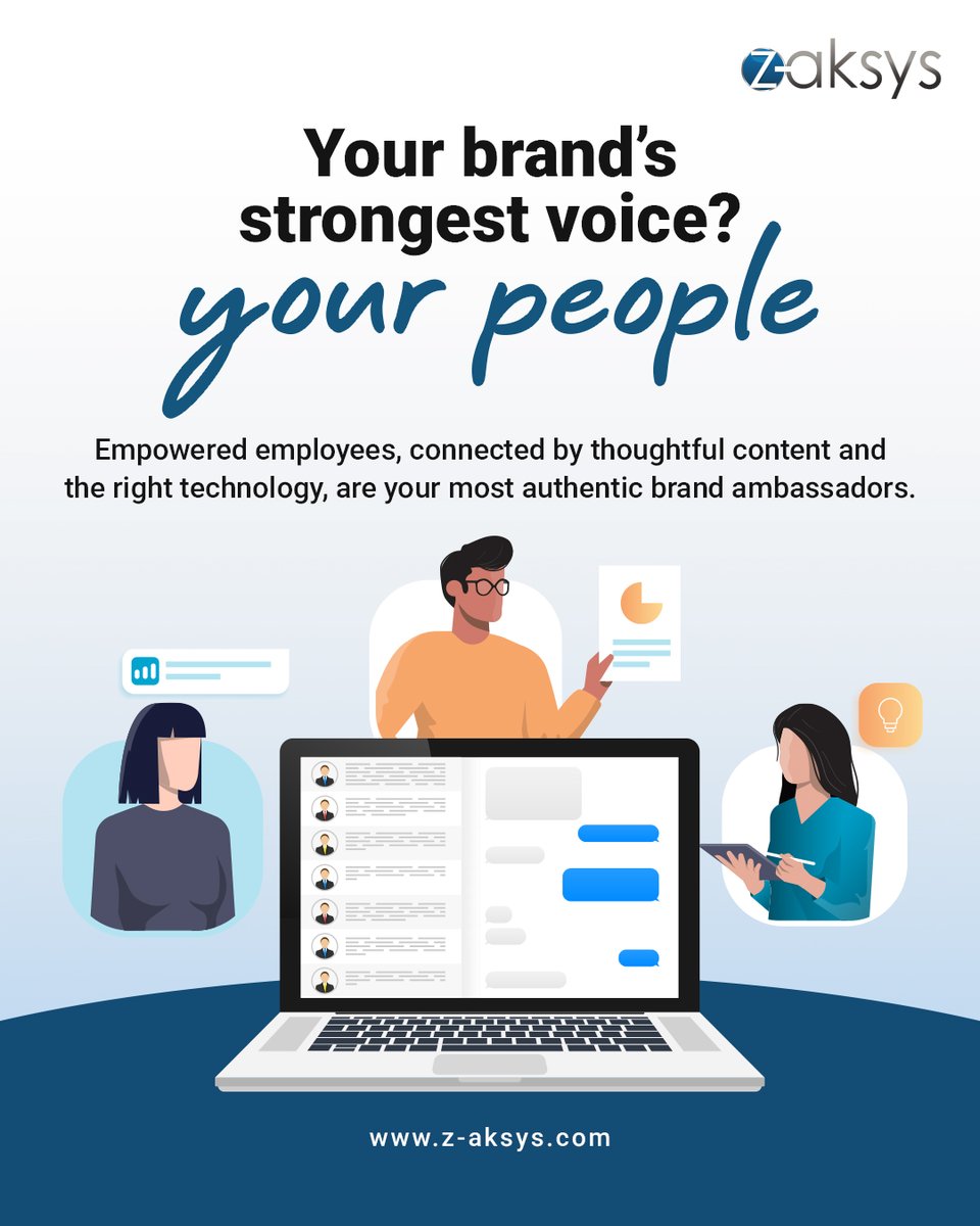 zaksys's tweet photo. Empowered teams build stronger brands.

At Z-Aksys, we help you:
- Attract &amp; retain top talent
- Build brand advocacy from within
- Engage employees with smart storytelling
- Prioritise well-being through meaningful comms

Let’s elevate your internal brand.

Partner with Z-Aksys https://t.co/ATHE097eVc
