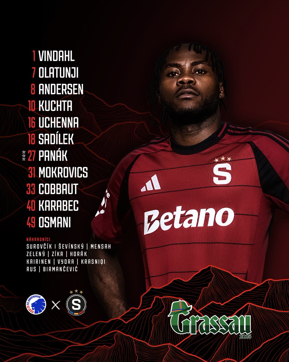 ACSparta_CZ's tweet photo. 1️⃣1️⃣ SESTAVA | Do utkání s FCK vyběhneme v následujícím složení 🧩

Přímý přenos můžete sledovat na 𝐔𝐍𝐋𝐈𝐌𝐈𝐓𝐄𝐃. ♾️ #acsparta https://t.co/ivTBWyIHl9