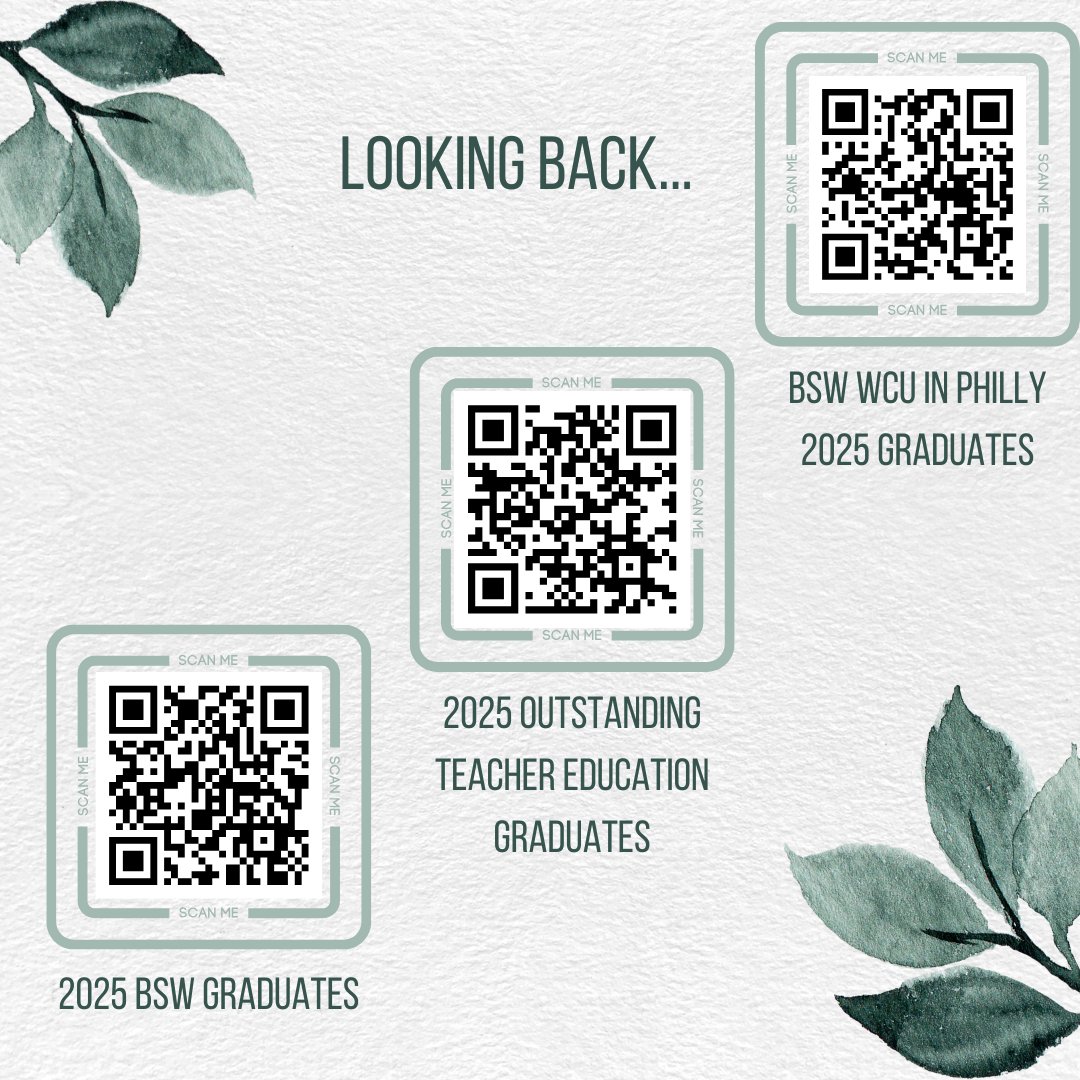 Check out these videos celebrating our graduates! Scan the QR codes or go to wcupa.edu/education-soci…
