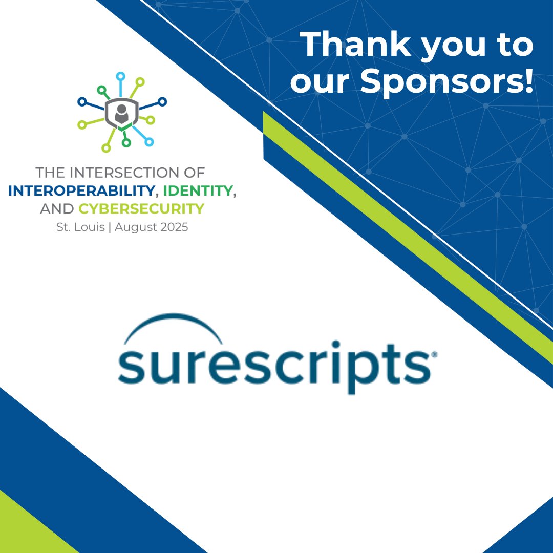 DirectTrust (@directtrustorg) on Twitter photo Our partners at <a href="/Surescripts/">Surescripts</a> have signed on as a breakout session sponsor for the 2025 DirectTrust Annual Conference. Thank you for supporting The Intersection of Interoperability, Identity, and Cybersecurity!
#DirectTrust2025 Our partners at <a href="/Surescripts/">Surescripts</a> have signed on as a breakout session sponsor for the 2025 DirectTrust Annual Conference. Thank you for supporting The Intersection of Interoperability, Identity, and Cybersecurity!
#DirectTrust2025