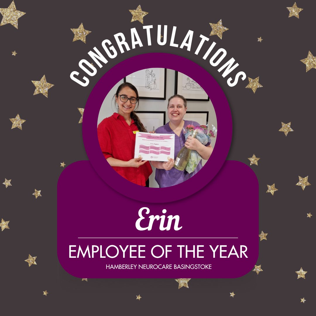 As part of our 1-year anniversary at Hamberley Neurocare Basingstoke, we’re celebrating Erin – our Employee of the Year.

Recognised for her care, leadership, and support for new staff. Thank you, Erin.

#HamberleyNeurocare #Basingstoke