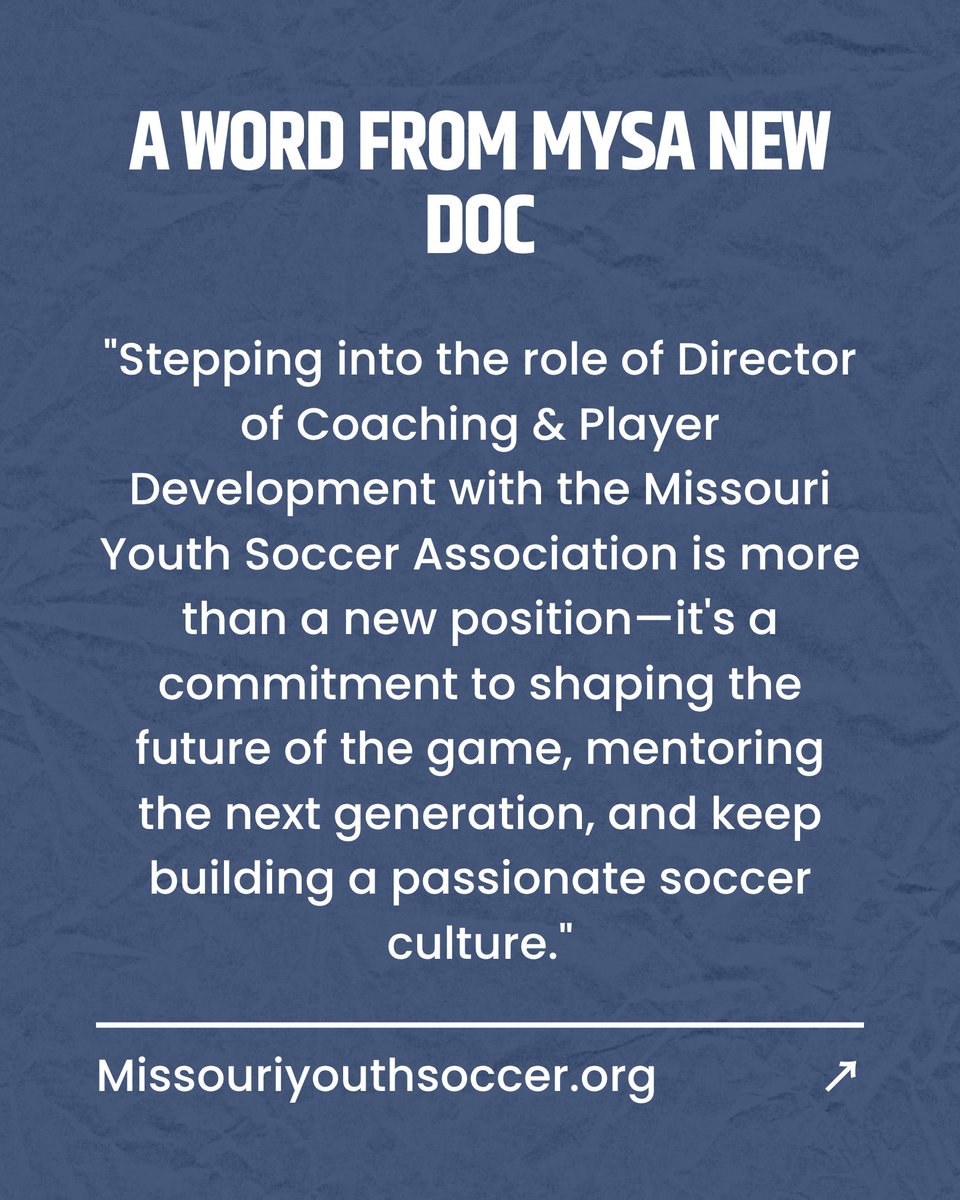 Please join us in welcoming 𝐂𝐡𝐫𝐢𝐬 𝐌𝐜𝐆𝐢𝐥𝐥 as Missouri Youth Soccer’s new Director of Coaching &amp; Player Development!⁠
⁠
With a passion for player development and years of experience in the game, Chris is ready to help shape the future of soccer across Missouri. ⚽️⁠
⁠