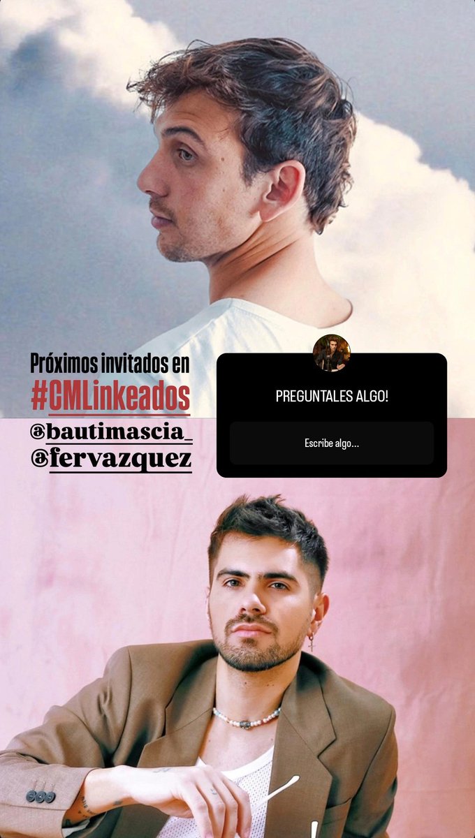 fansclubbausa's tweet photo. Hoy 14HS estará Bauti junto a Fer Vázquez en #CMLinkeados por El canal de la Música ❤️🔥
Vayan a dejar sus preguntas!
🔗:https://t.co/xZInCBtgfM https://t.co/fCtYA4Z70B