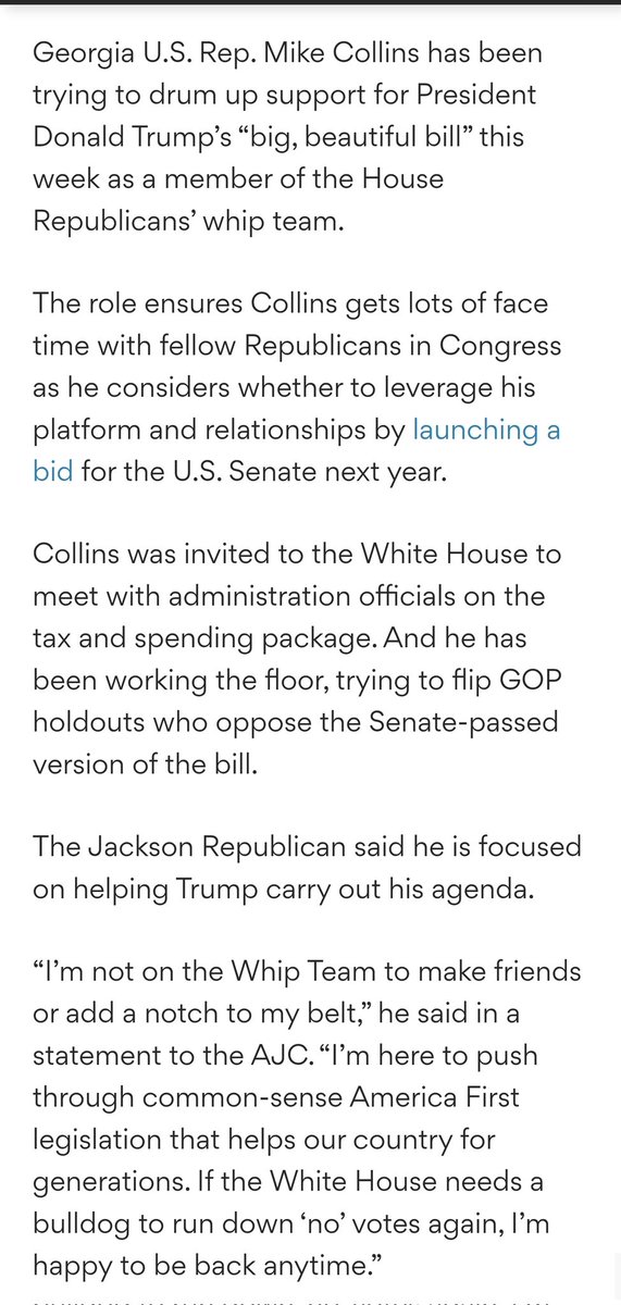 RepCollinsPress's tweet image. "I'm here to push through common-sense America First legislation that helps our country for generations." -@RepMikeCollins