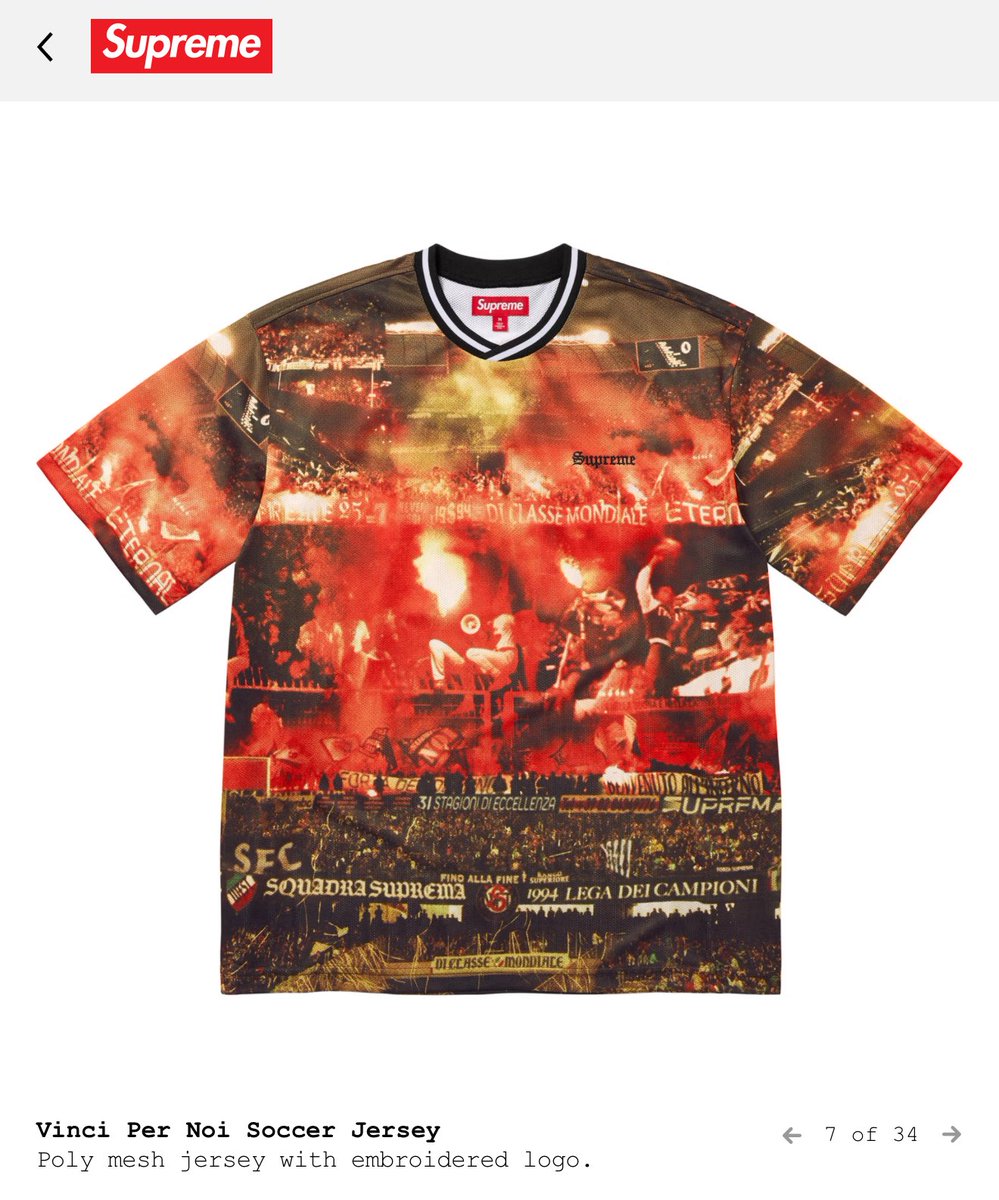 サッカージャージ¥17,600って安いと思う😃他のカラバリもあったらよかったけどねぇ…🥹
#Supreme
#2025SS
#week19