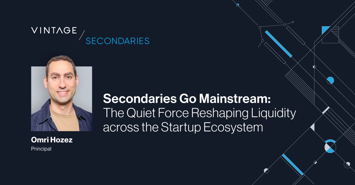 Vintage_Inv's tweet image. Secondaries are no longer a side story - they’re center stage.
In a new CTech Op-Ed, Vintage Investment team member, Omri Hozez, breaks down how secondaries have quietly become a key tool for founders, GPs, LPs, and even early employees to drive growth, retention, and liquidity.…