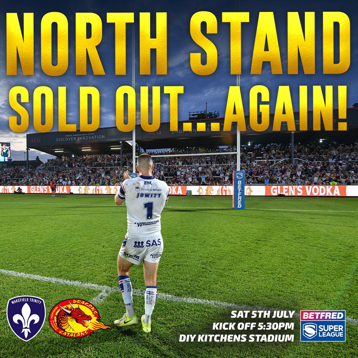 🏟️ The AEG North Stand Is Sold Out Again!!

🎟️ Tickets are flying out but we still have tickets available in out South and West Stand! 

👉🏻 wttickets.fixturesdigital.com/match-tickets

#UpTheTrin
