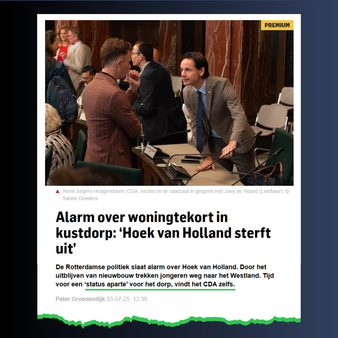 CDARotterdam's tweet photo. Wij maken ons zorgen over Hoek van Holland. Door te weinig nieuwbouw vertrekken jongeren en raakt het dorp leeg. Het is tijd voor actie. Daarom pleiten wij voor een ‘status aparte’ zodat er sneller gebouwd kan worden en het dorp kan blijven groeien!

https://t.co/8mg5VwQAj8 https://t.co/syCq9IQxqO
