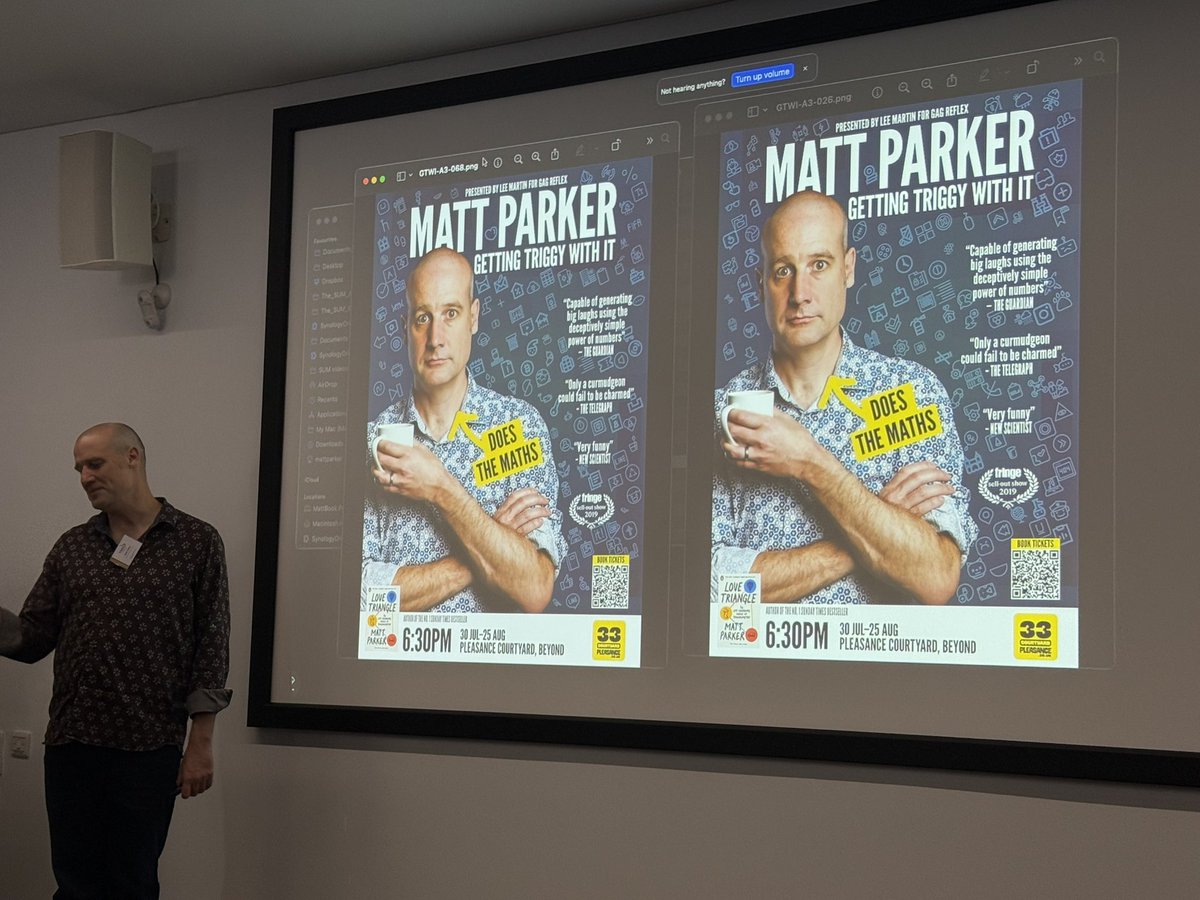 EuSpRIG's tweet image. The legendary, spreadsheet royalty, Matt Parker giving his keynote at #EuSpRIG2025