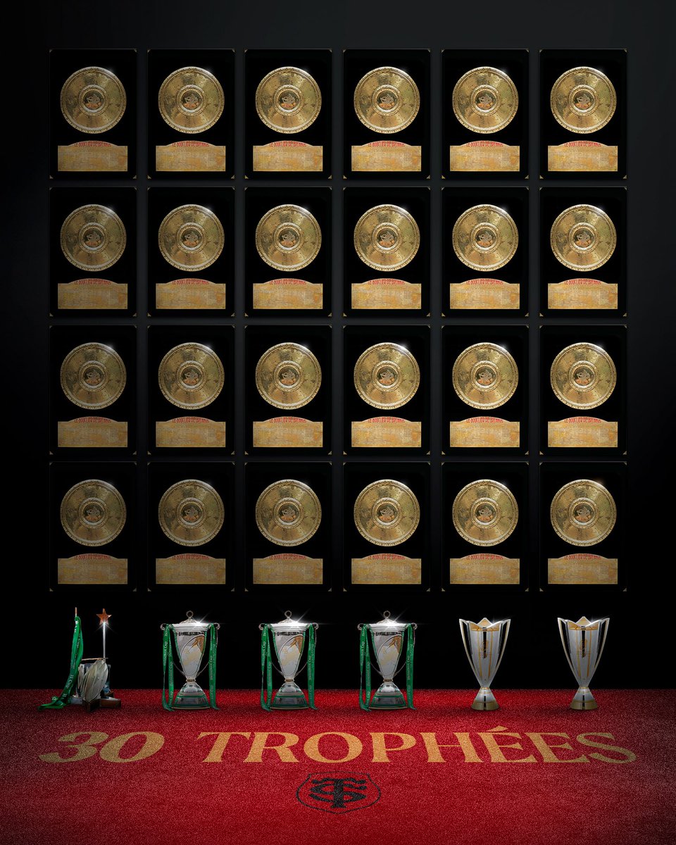 24 🛡️ + 6 🏆 = 30 trophées majeurs pour le Stade 🔴⚫️
