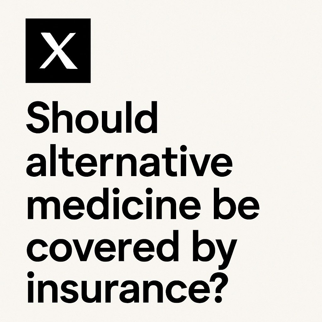 jeffvirkus's tweet image. Should insurance cover alternative medicine?
 Chiropractic. Acupuncture. Herbal remedies. Should your insurance pay for it? Or is this a slippery slope? Drop your opinion 👇 #HealthCare #AlternativeMedicine #InsuranceDebate #Wellness #MedicalCoverage