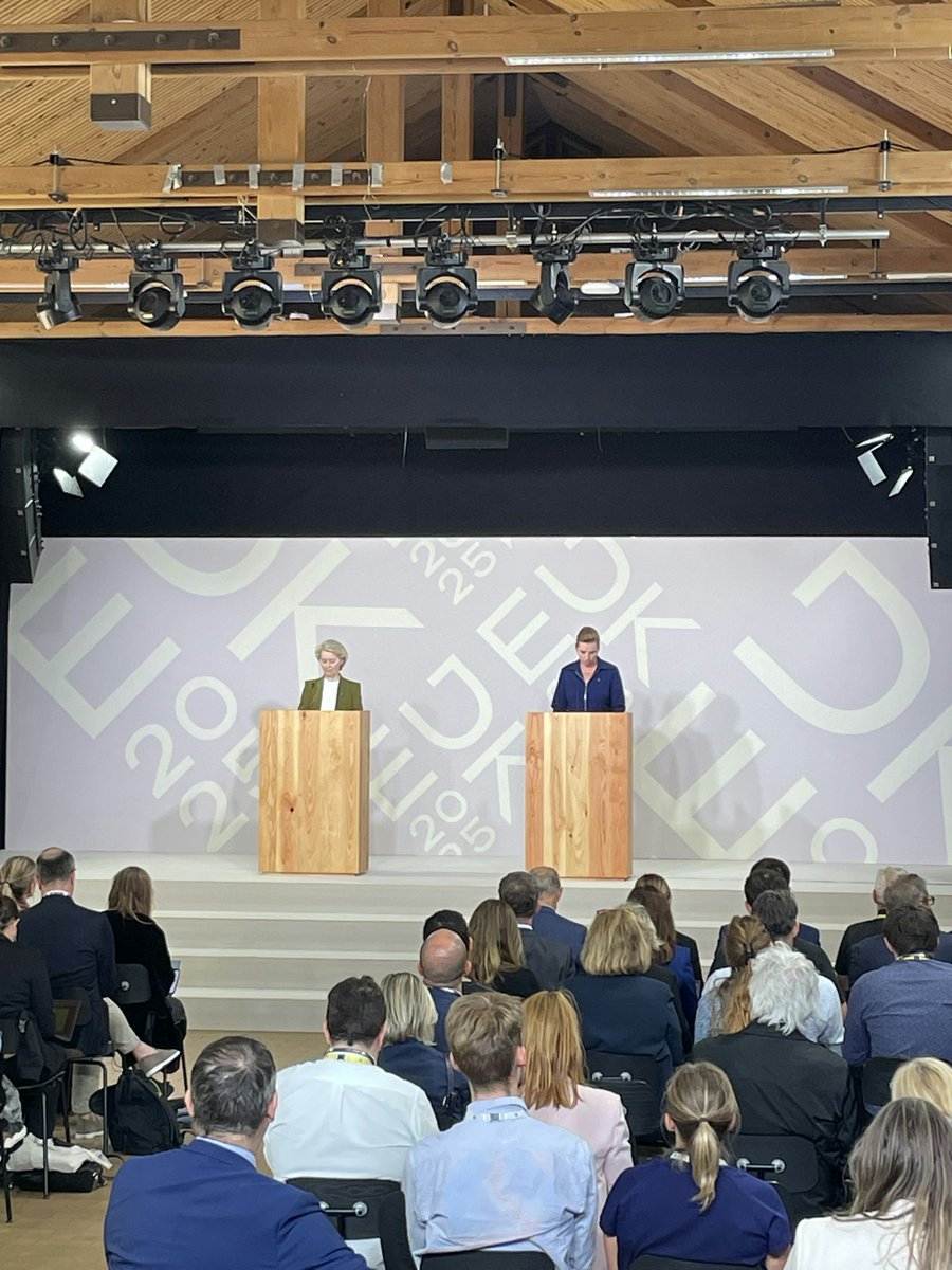 There has just been a press conference with Ursula von der Leyen and Mette Frederiksund. Among many topics they discussed, rearming Europe by 2030, the ongoing conflict in Ukraine, and what Frederiksund called the "broken" migration system. More to come later on this...
