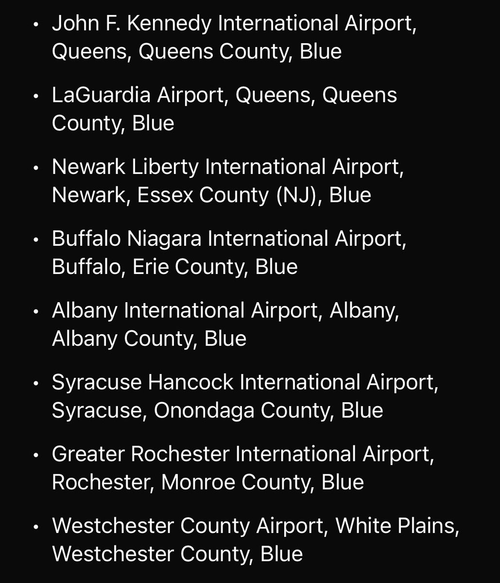 RANotSoHeinlein's tweet image. Is it a coincidence that the cities/counties where there are major airports are the same ones that are blue? Shipping in illegal votes perhaps? 🤔