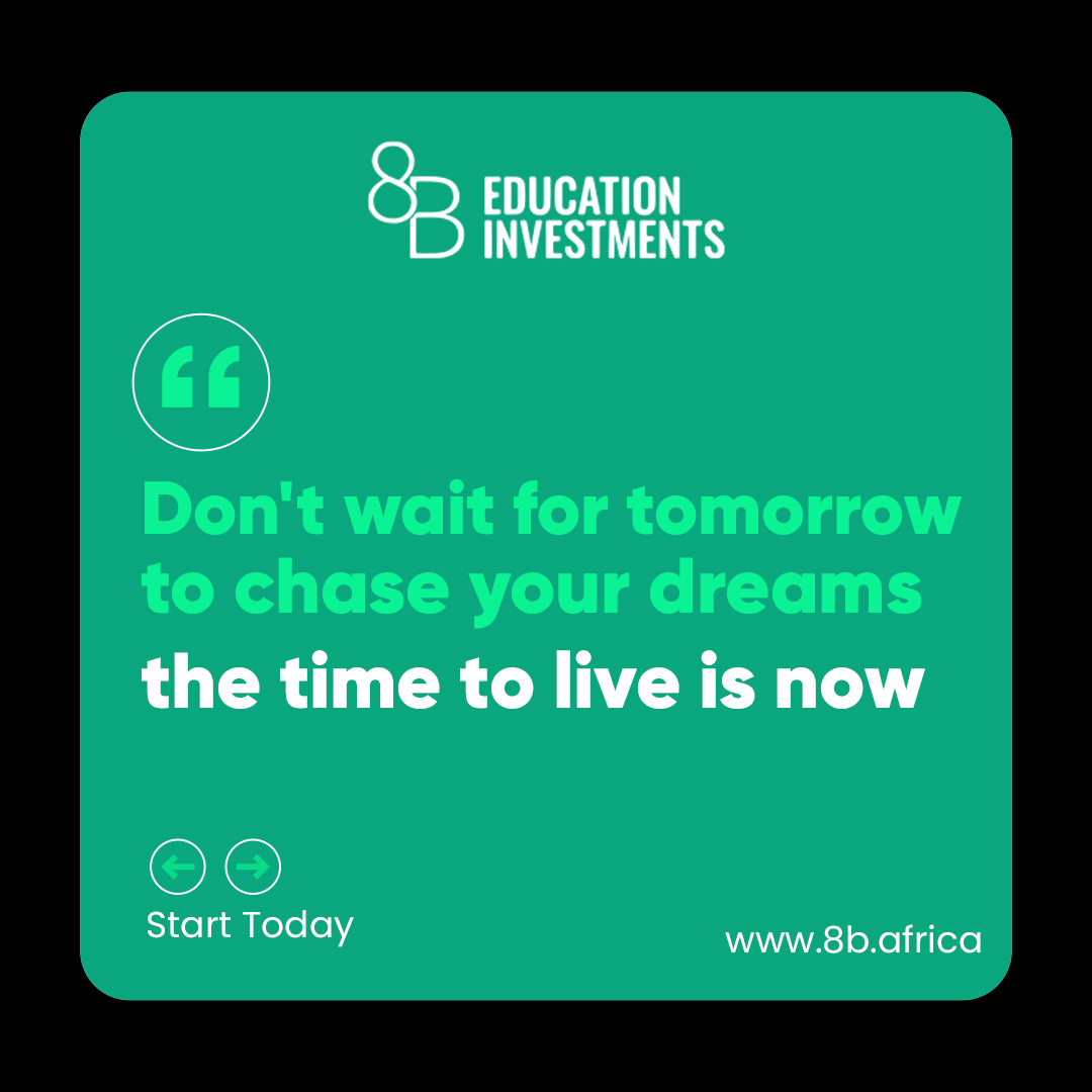 Don’t wait for tomorrow to chase your dreams. The world moves fast — and so should you.
Start today 👉 [8b.africa]
#8BReady #GlobalAfrican #NoMoreWaiting