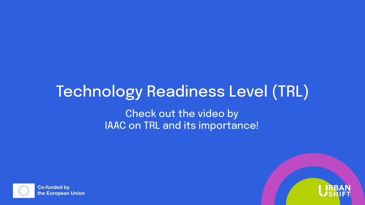 🎬 New video out! 

What’s TRL and why does it matter in innovation?  Check out our explainer by IAAC: now on YouTube. 

🔗 youtu.be/1Cvwqr_m3G0 

#TRL #Innovation #UrbanShiftEU #Startups #GreenTech