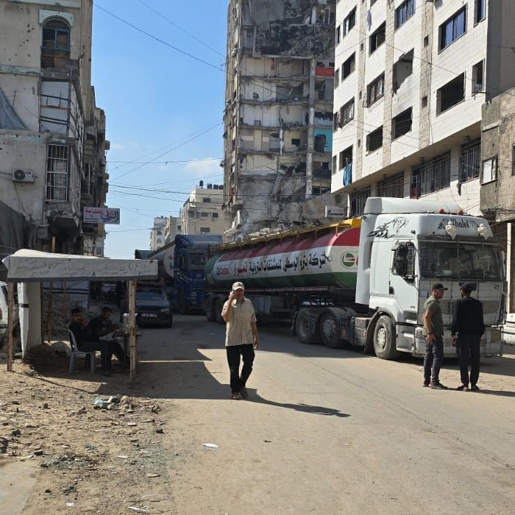 90k litres of fuel just reached north #Gaza for critical water, sanitation, hygiene &amp; telecoms. Fuel stocks in Gaza are running out, so it's all <a href="/UNOPS/">UNOPS</a> team could deliver.