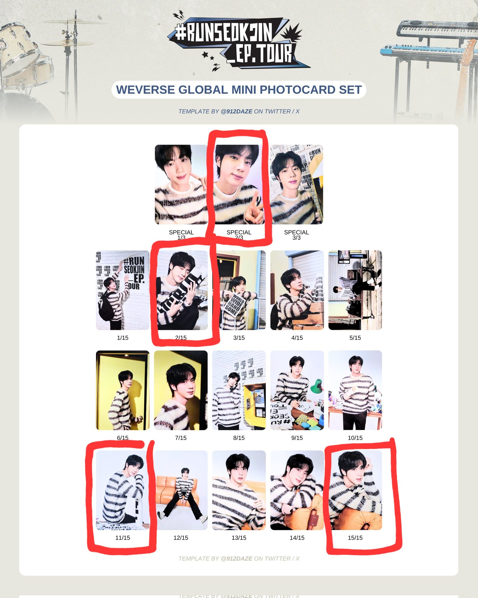 ジン RUNSEOKJIN_EP.TOUR Weverse 会場限定 トレカ4枚 BTSジン RUNSEOKJIN_EP.TOUR 会場限定 トレカ 4枚