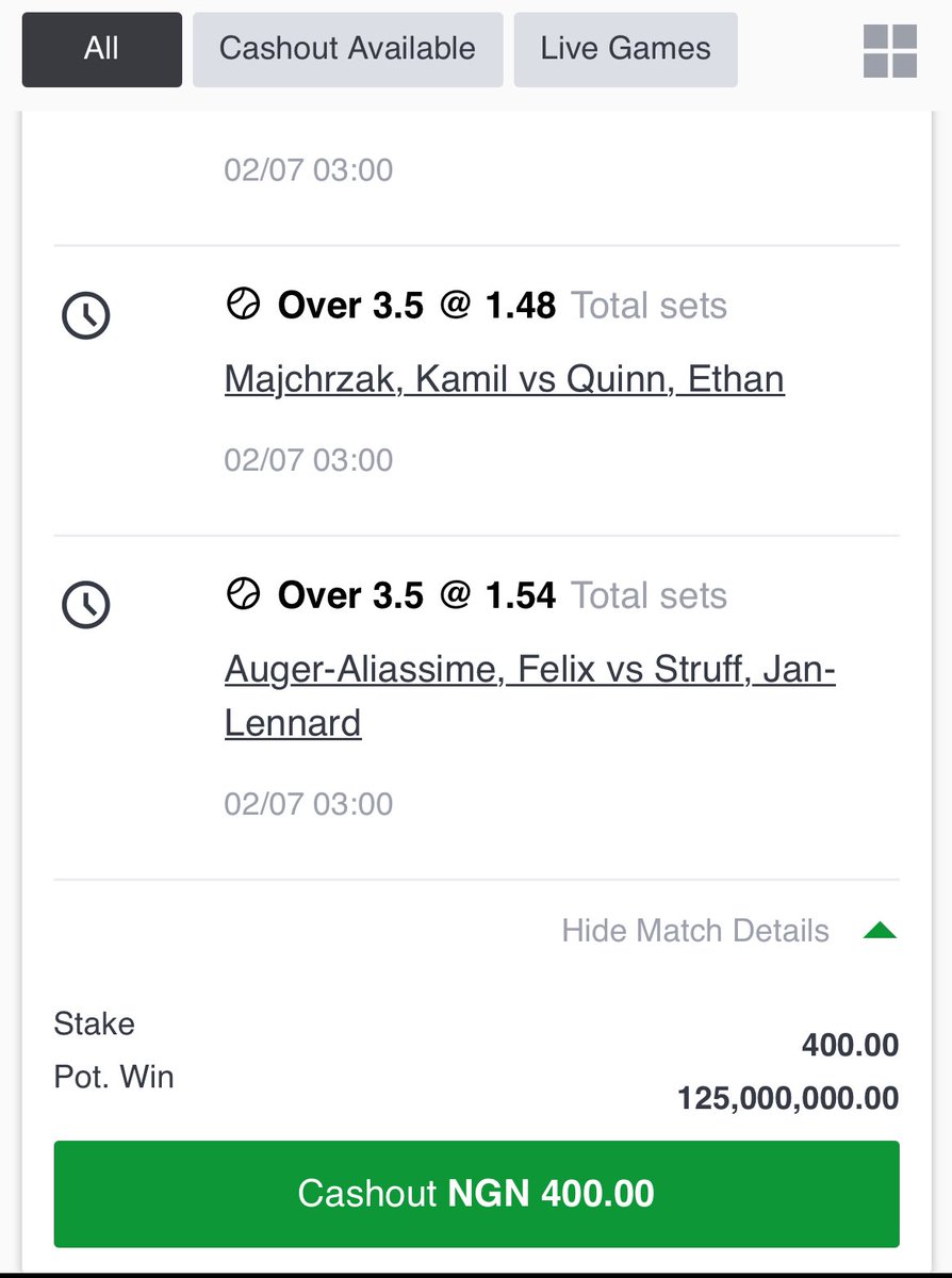 Over 3.5 Sets for Wimbledon 🎾

Code and edits are available here
👉 t.me/BETGAINS11