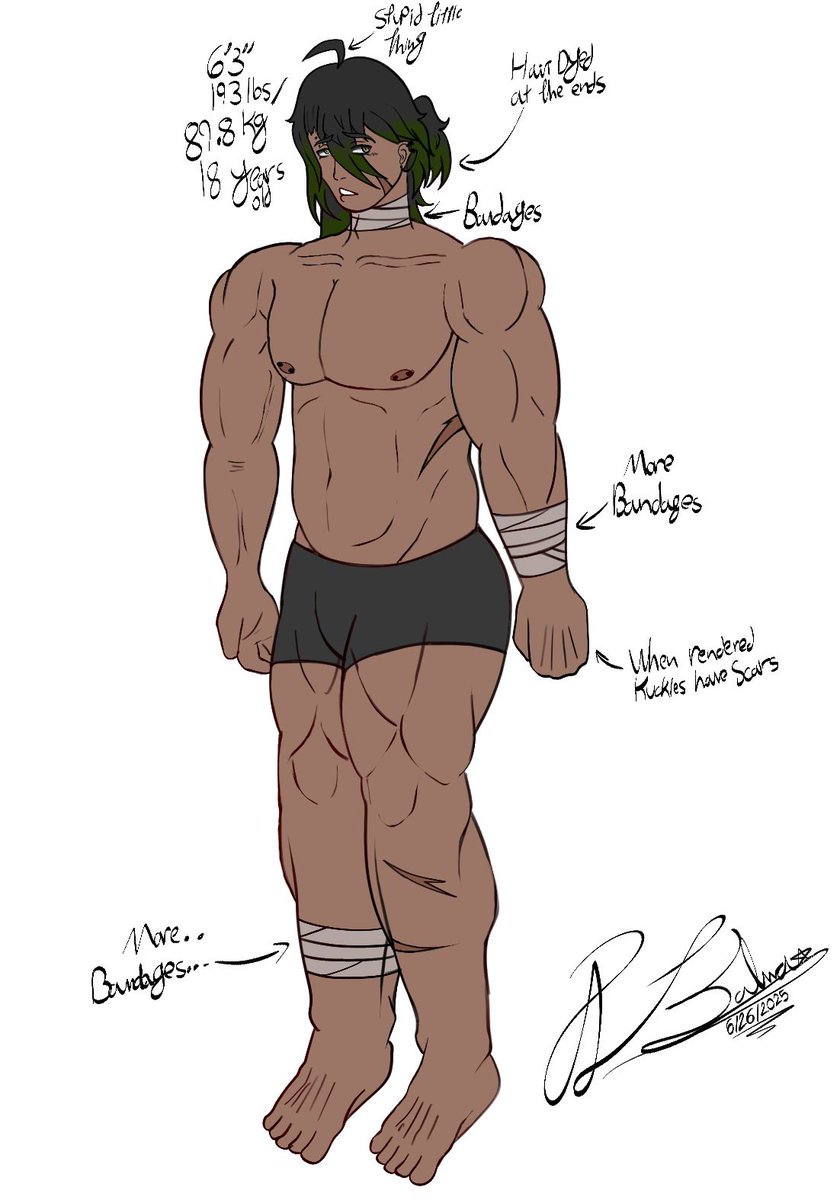 AKahn_a's tweet image. I made this at like 2 AM so some things might be off.
But this is Hugo's physique!! 👍