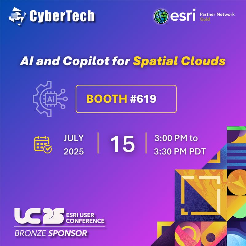 CyberTechOnline's tweet image. Join #CyberTech at the #EsriUserConference 2025!
Step into the future of geospatial innovation with CyberTech!
 
Meet Microsoft expert Jessica Fulton, Director Specialist Data &amp;amp; AI at Microsoft
 
Click on the link to register: lnkd.in/d4pKfhDK

 See you at Booth #619!