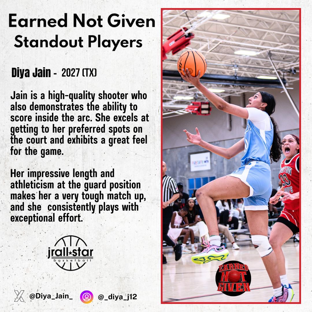 Diya Jain (@diya_jain_) on Twitter photo 📍THANKS <a href="/JrAllStarBB/">Jr. All-Star Girls Basketball</a> <a href="/JrAllStarTexas/">Texas Jr. All-Star GBB</a> For the EVAL 🏀
-> Earned Not Given <a href="/FullThrottleT2D/">Full Throttle T2D</a> (Dallas, June 28-29)
📸 <a href="/VanCanCam/">VanCanCam</a>
➡️ WORK Continues ‼️💪🙂
#always-in-the-gym #passion #focused #grind
<a href="/BasketballLone/">Gene Smith</a> <a href="/SimmonsJoey23/">Joey Simmons</a> <a href="/TeamLexHoops/">Team Lex Basketball</a> <a href="/WorldExposureWB/">World Exposure Report Women’s Basketball</a> <a href="/UNProspects/">Mike Simmons</a> 📍THANKS <a href="/JrAllStarBB/">Jr. All-Star Girls Basketball</a> <a href="/JrAllStarTexas/">Texas Jr. All-Star GBB</a> For the EVAL 🏀
-> Earned Not Given <a href="/FullThrottleT2D/">Full Throttle T2D</a> (Dallas, June 28-29)
📸 <a href="/VanCanCam/">VanCanCam</a>
➡️ WORK Continues ‼️💪🙂
#always-in-the-gym #passion #focused #grind
<a href="/BasketballLone/">Gene Smith</a> <a href="/SimmonsJoey23/">Joey Simmons</a> <a href="/TeamLexHoops/">Team Lex Basketball</a> <a href="/WorldExposureWB/">World Exposure Report Women’s Basketball</a> <a href="/UNProspects/">Mike Simmons</a>