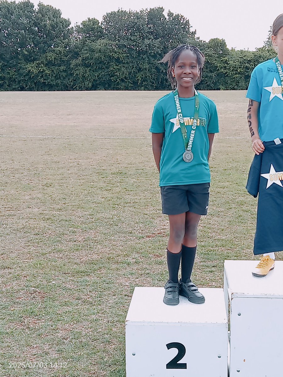 Erinayo taking Silver in the 80m Sprint