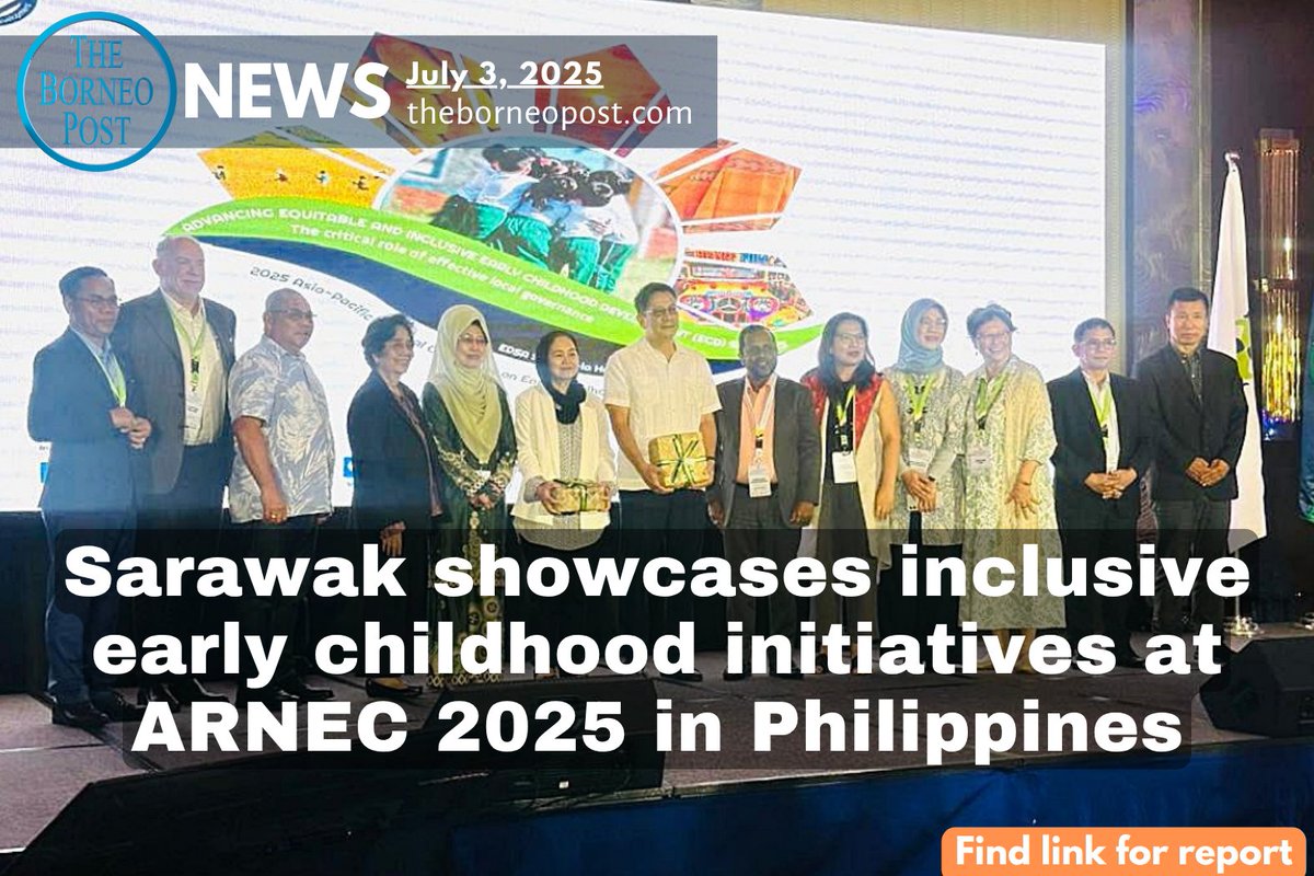 theborneopost's tweet image. Sarawak’s inclusive ECCE model was highlighted at ARNEC 2025 in Manila.
Dato Sri Fatimah Abdullah shared how SeDidik integrates children with special needs into mainstream care.
theborneopost.com/2025/07/03/sar…

#Sarawak #ARNEC2025 #ECCE #EarlyChildhood