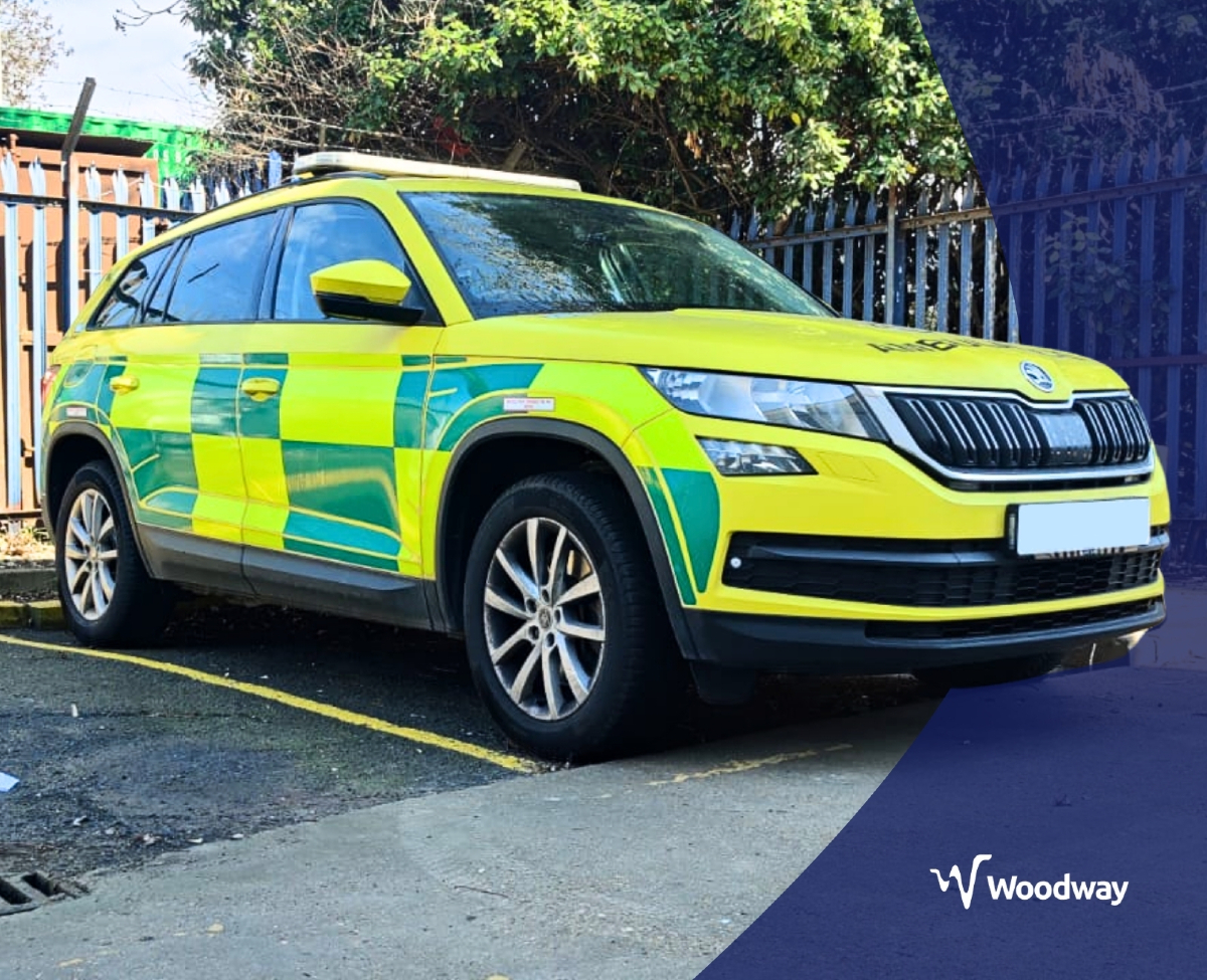 Just one of the fleet – we’re loving the London Ambulance Service’s smart Skoda, complete with Whelen lighting and equipment supplied Woodway.