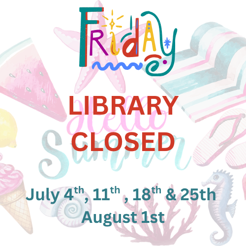 CNUTribleLib's tweet photo. The #triblib will be closed on Fridays in July &amp; the first Friday in August! https://t.co/myFY3WLj1o