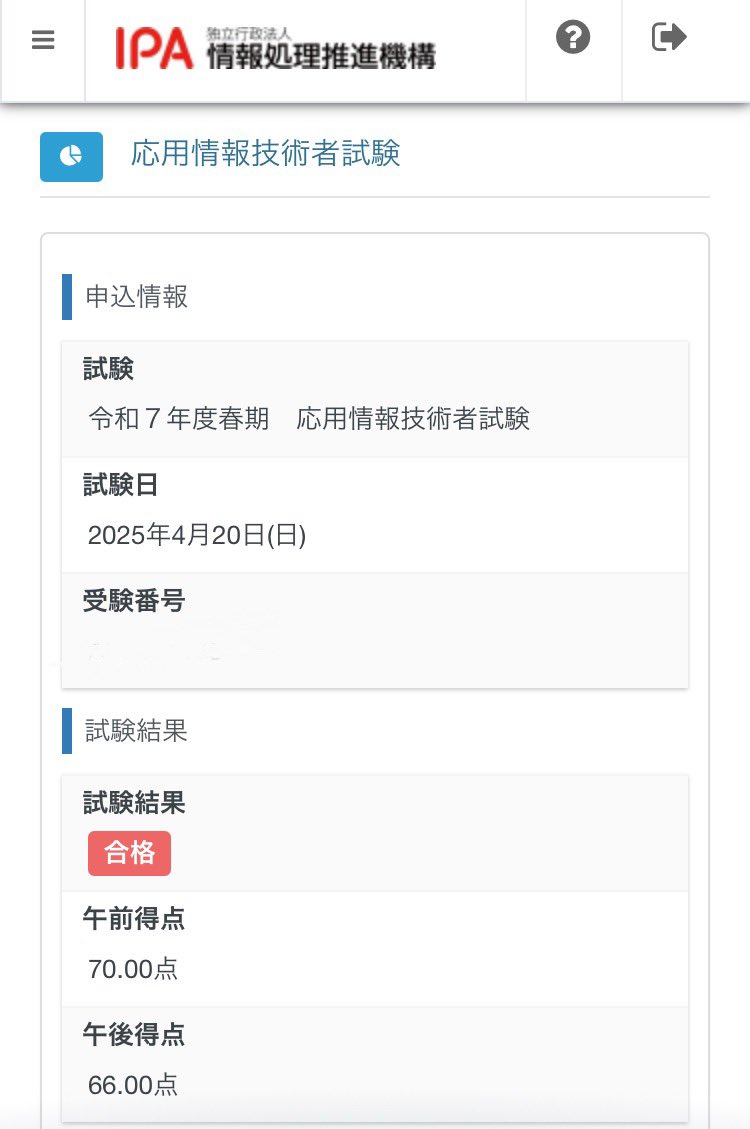 とりあえず受かった