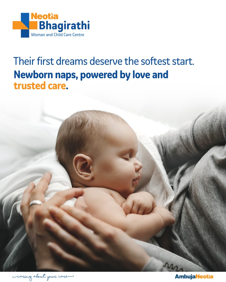 There’s nothing more peaceful than a newborn’s nap — and nothing more precious than the care that makes it possible. 
At Neotia Bhagirathi, we ensure their first dreams begin with love, safety &amp; expert care.
#SoftestStart #NewbornCare #NeotiaBhagirathi #AmbujaNeotia