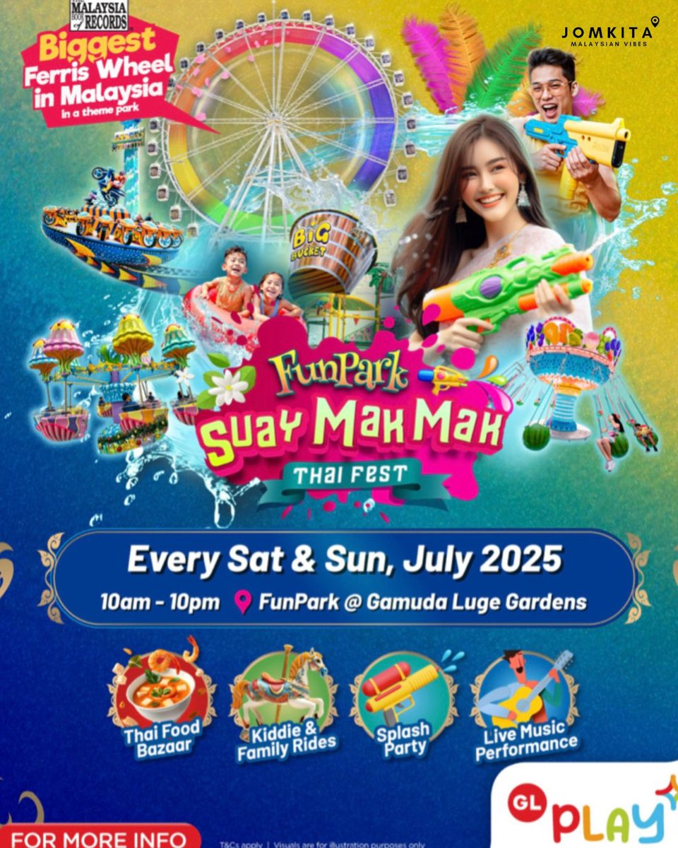 Jomkitamy's tweet photo. Sawadikap Korang!🤩Suay Mak Mak Thai Fest Is Now Happening Dekat FunPark @ Gamuda Luge Gardens! 🥳 https://t.co/r3WwfVV1fa