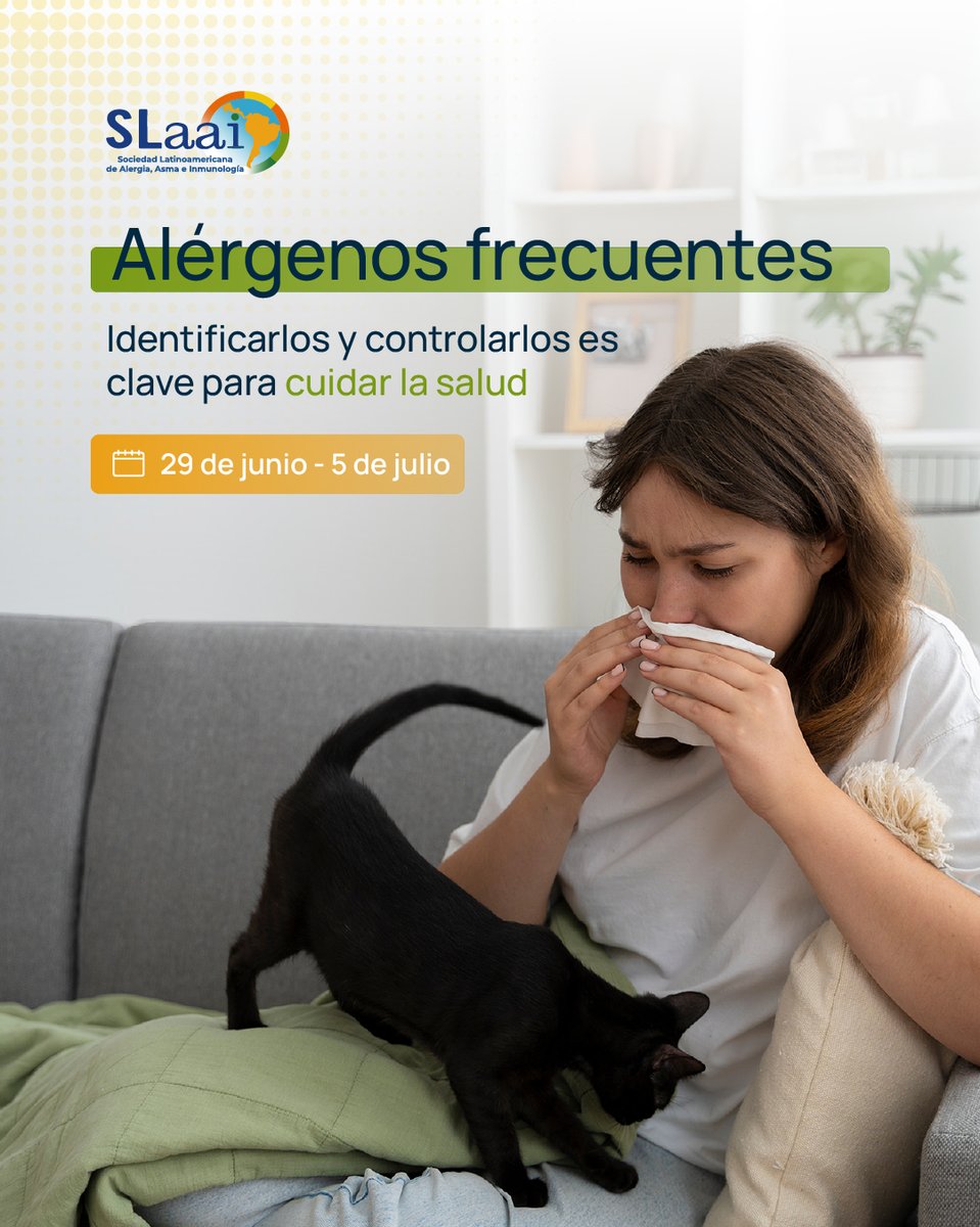 🔎 Controlar los alérgenos más comunes es clave para cuidar la salud.

🌿 Ácaros, hongos, pólenes y epitelios de animales pueden desencadenar rinitis, asma o dermatitis.

🗓️ En la Semana Mundial de la Alergia recordamos: ¡la prevención salva vidas!

#Anafilaxia #SLaai #Alergias