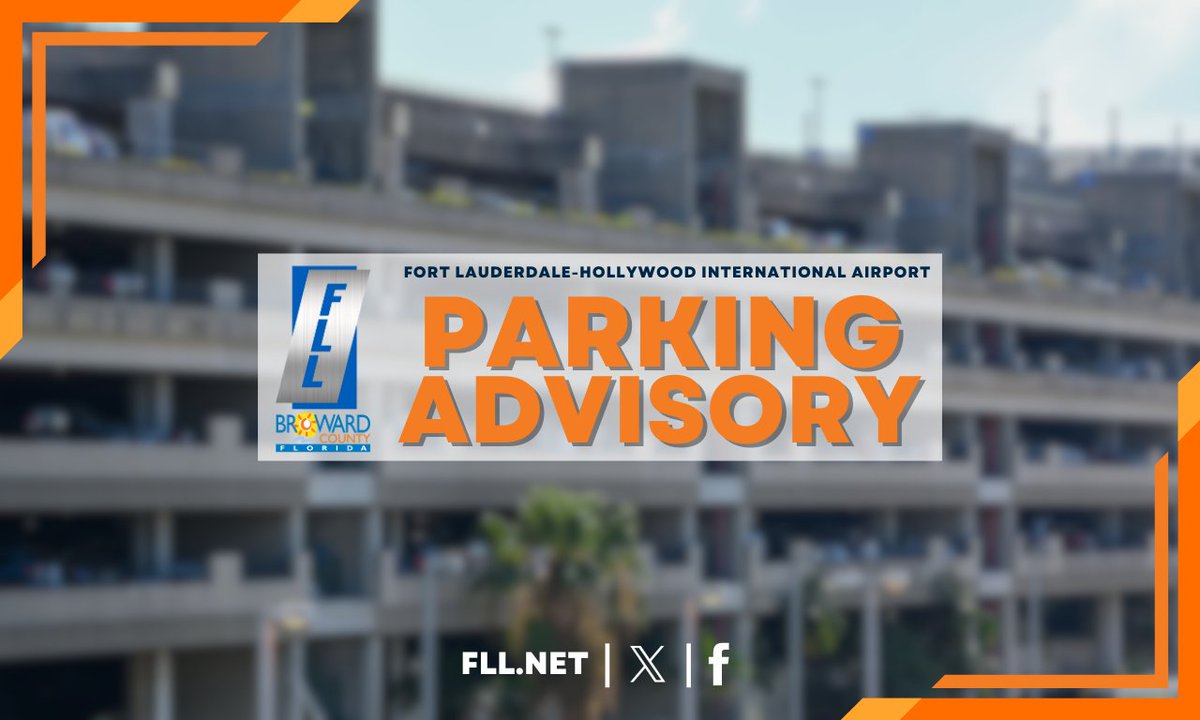 Fort Lauderdale-Hollywood Int'l Airport (FLL) (@fllflyer) on Twitter photo #ParkingAdvisory: Due to our peak #4thofJuly holiday travel activity forecast, on-site parking at #FLL is expected to be in demand, and our garages could reach capacity for self-parking and valet. Opt for ride-share, taxi, off-airport parking, or get dropped off/picked up. Watch #ParkingAdvisory: Due to our peak #4thofJuly holiday travel activity forecast, on-site parking at #FLL is expected to be in demand, and our garages could reach capacity for self-parking and valet. Opt for ride-share, taxi, off-airport parking, or get dropped off/picked up. Watch