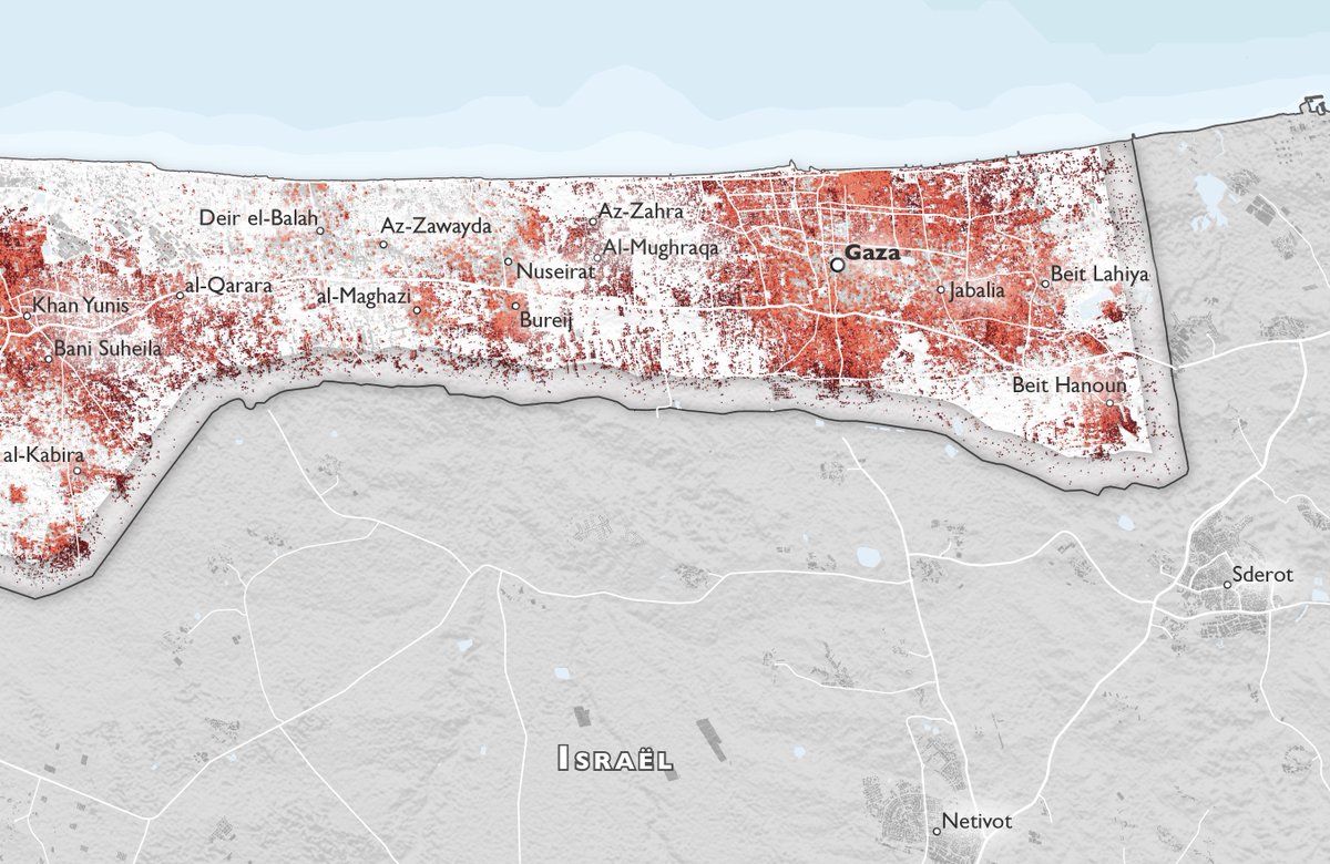 Un peu d'amélioration avec Adobe Illustrator pour mieux voir la bande de Gaza

(Ce niveau de détail je m'en remets pas, vive HOTOSM et vive UNOSAT)

#map