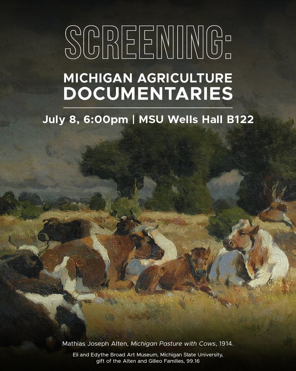 MSUComArtSci's tweet image. ComArtSci alumni + community, join us July 8, 6:00pm at Wells Hall B122 for a special film screening, 3 Michigan agriculture documentaries: "Organic Network", "The Kings of Flint" and "Flint River Farm." From Farmland: Food, Justice, and Sovereignty exhibition >Broad Art Museum.